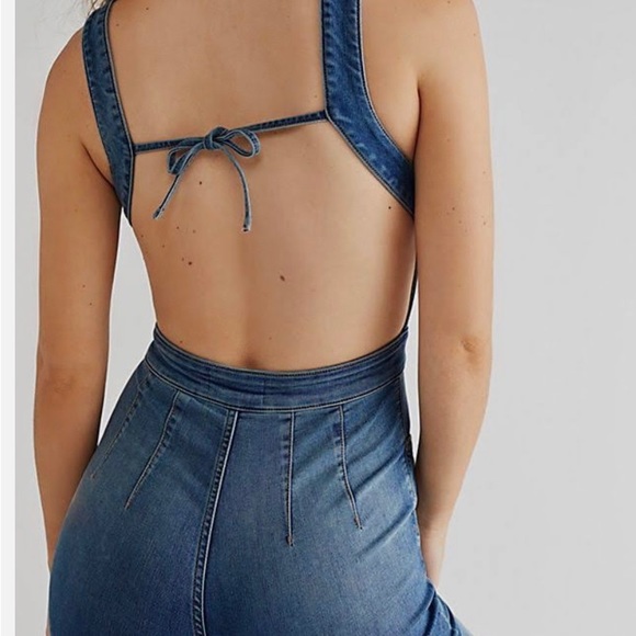 Free People Jean Overalls/ front zipper - Picture 5 of 7